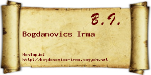 Bogdanovics Irma névjegykártya